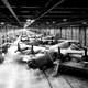 Consolidated B-24 Liberator bombers under construction at the Willow Run factory in Michigan.